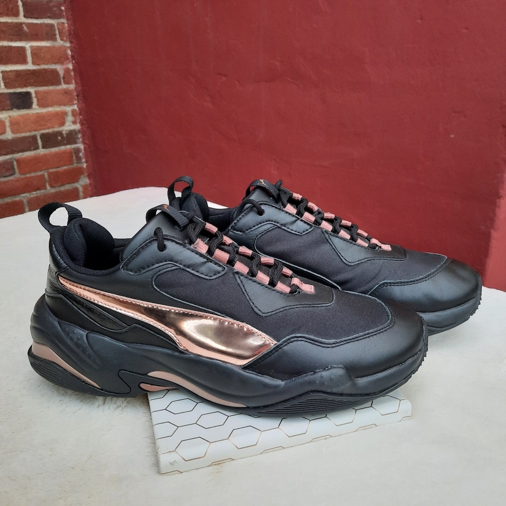 Puma Thunder Electric Metallic Sneakers Chunky Tennis Shoes Womens 11 Black Pink